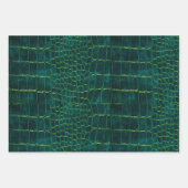 New! Green Faux Leather Inpakpapier Vel (Voorkant 3)