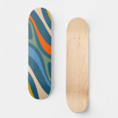 New Groove Retro Abstract Multicolor Patroon Skateboard (Voorkant)