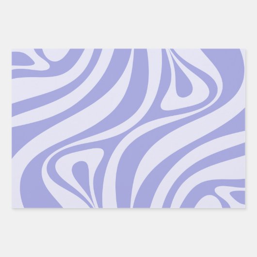 New Groove Retro Abstract Swirl Pattern Paars Inpakpapier Vel (Voorkant)
