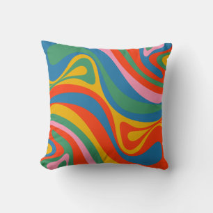 New Groove Retro Trippy Colorful Abstract Patroon Kussen