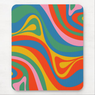 New Groove Retro Trippy Colorful Abstract Patroon Muismat