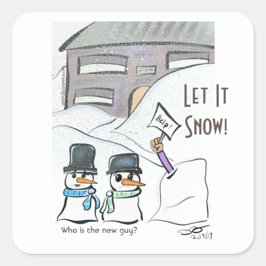 New Guy Square Stickers (Voorkant)