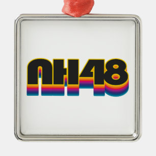New Hampshire 48 Rainbow Metalen Ornament