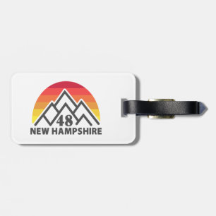 New Hampshire 48 Retro Mountain Bagagelabel
