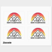 New Hampshire 48 Retro Mountain Rechthoekige Sticker (Vel)