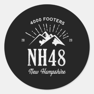 New Hampshire 4.000 voet bergtoppen Nh48 Wandelrou Ronde Sticker