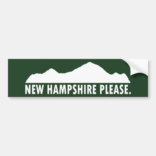 New Hampshire alsjeblieft Bumpersticker (Voorkant)