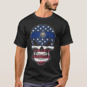 New Hampshire American Flag Skull State Flag Root T-shirt (Voorkant)