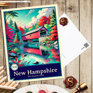 New Hampshire Anime Style Cel Shaded Briefkaart