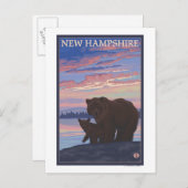 New Hampshire Bear en Cub Briefkaart (Voorkant / Achterkant)