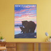 New Hampshire Bear en Cub Canvas Afdruk (Insitu (Woonkamer))