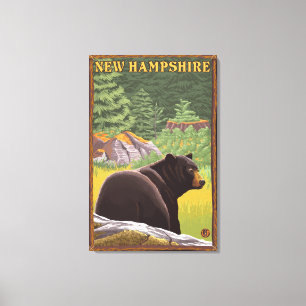 New Hampshire Black Beer in Forest Canvas Afdruk