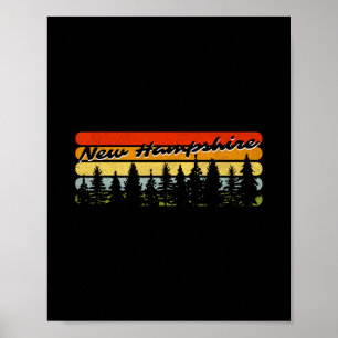New Hampshire bos zonsondergang bomen blokhut esth Poster