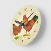 New Hampshire Chickens Clock Ronde Klok (Hoek)