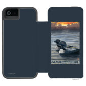 New Hampshire Common Loon Incipio iPhone Portemonnee Hoesje (Agenda Open)