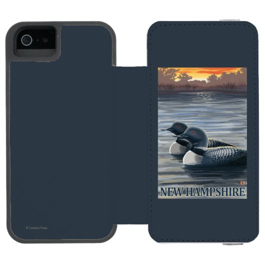 New Hampshire Common Loon Incipio iPhone Portemonnee Hoesje (Agenda Open)