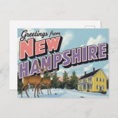 New Hampshire Deer Winter Scene Briefkaart (Voorkant / Achterkant)