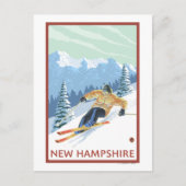 New Hampshire Downhill Skier Scene Briefkaart (Voorkant)