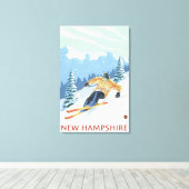 New Hampshire Downhill Skier Scene Canvas Afdruk (Insitu (Houten vloer))