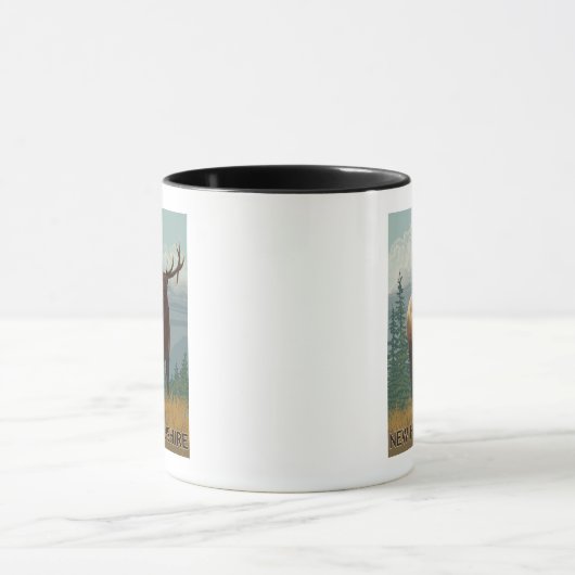 New Hampshire Elk Scene Mok (Midden)