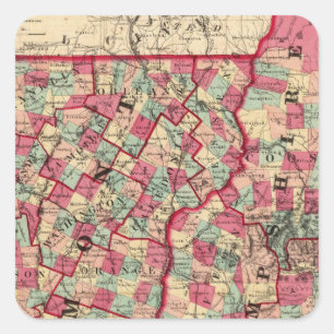 New Hampshire en Vermont Vierkante Sticker