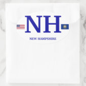 New Hampshire* Europese ovale Sticker (Tas)