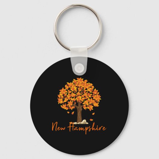 New Hampshire Fall Foliage Autumn Rustic Maple Oak Sleutelhanger (Voorkant)