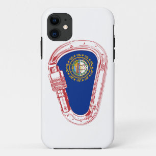New Hampshire Flag Climate Carabiner iPhone 11 Hoesje