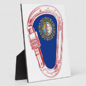 New Hampshire Flag Climate Carabiner Fotoplaat (Zijkant)