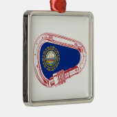 New Hampshire Flag Climate Carabiner Metalen Ornament (Rechts)