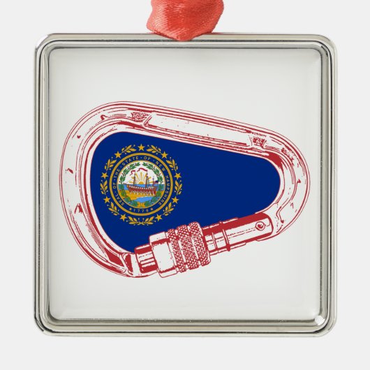 New Hampshire Flag Climate Carabiner Metalen Ornament (Voorkant)
