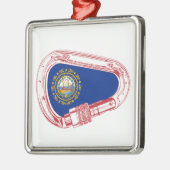New Hampshire Flag Climate Carabiner Metalen Ornament (Links)