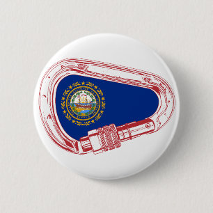 New Hampshire Flag Climate Carabiner Ronde Button 5,7 Cm