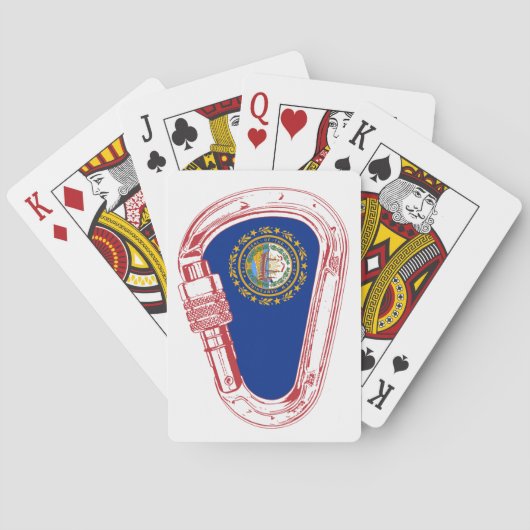 New Hampshire Flag Climate Carabiner Speelkaarten (Achterkant)