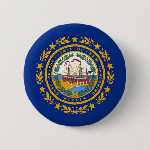 New Hampshire Flag Ronde Button 5,7 Cm