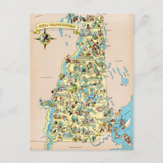 New Hampshire Funny Map Briefkaart