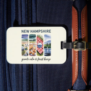 New Hampshire – Graniet Kalm & Bosbries Bagagelabel