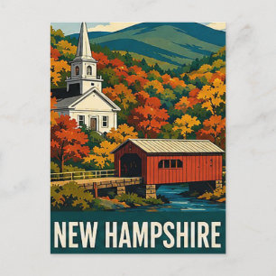 🍂 New Hampshire Herfst Dorp Ontsnapping Briefkaart