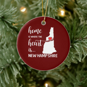 New Hampshire home is waar het hart ligt Keramisch Ornament