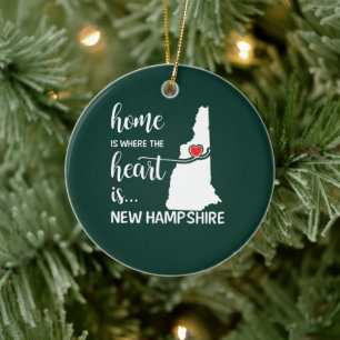 New Hampshire home is waar het hart ligt Keramisch Ornament