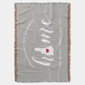 New Hampshire Home State Personalized Deken (Voorkant Verticaal)