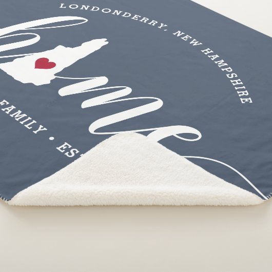 New Hampshire Home State Personalized Sherpa Deken (3/4)