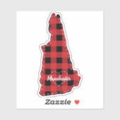 New Hampshire Hometown State Plaid Kerstmis Sticker (Vel)