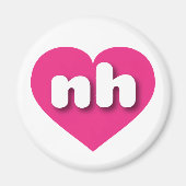 New Hampshire hot roze hart - Ik hou van ng Magneet (Voorkant)