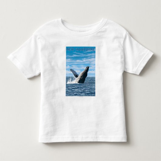 New Hampshire Humpback Whale Scene Kinder Shirts (Voorkant)