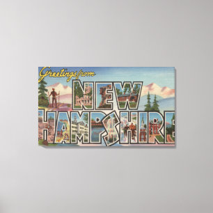 New Hampshire - Large Letter Scenes Canvas Afdruk