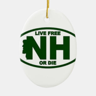 New Hampshire Live Fee of Die Keramisch Ornament