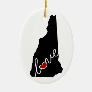 New Hampshire Love.  Gifts for NH Lovers Keramisch Ornament