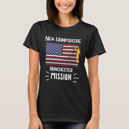 New Hampshire Manchester Mormon LDS Mission Missio T-shirt (Voorkant)