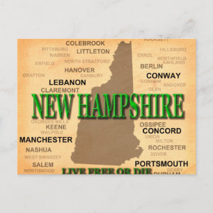 New Hampshire  Map Briefkaart